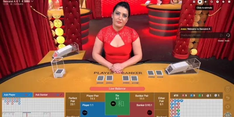 Các loại cược trong live baccarat và xác suất thắng